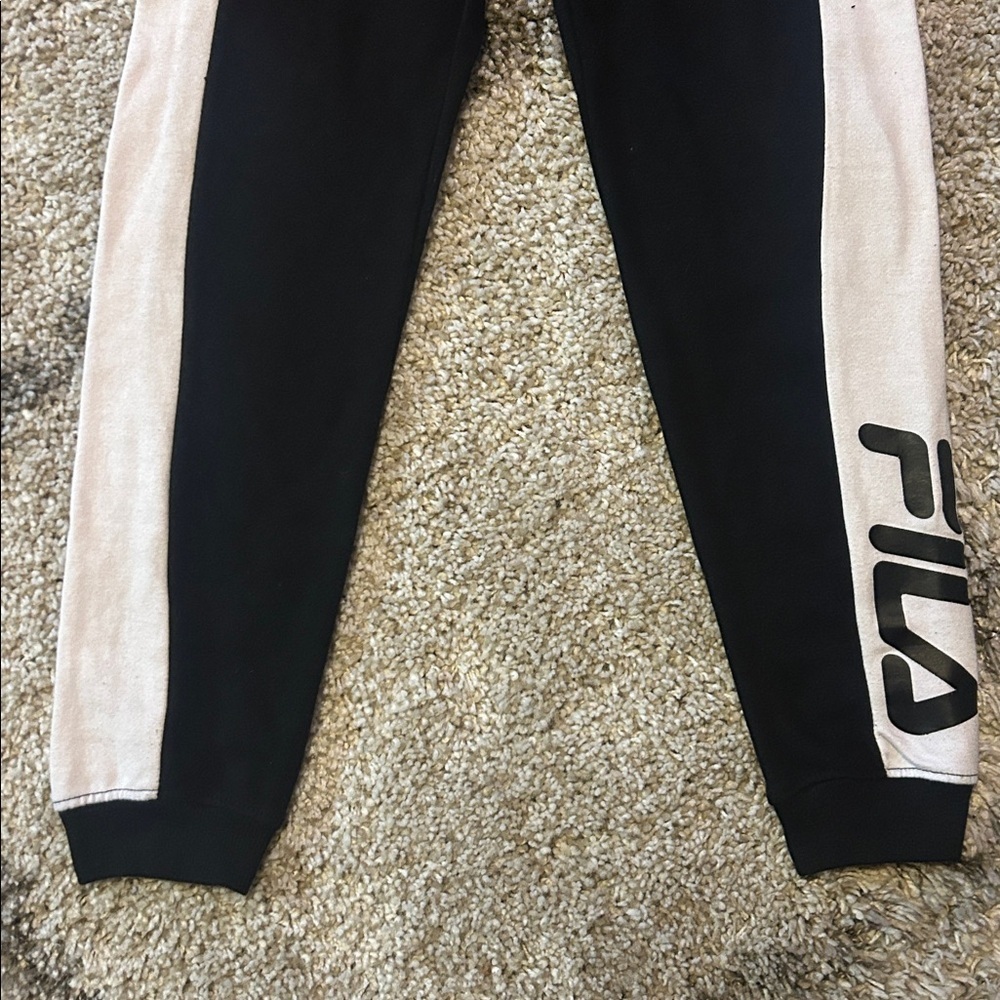 FILA red/black/white jogger pants, youth size medium 10/12 - Picture 2 of 4